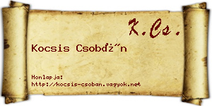 Kocsis Csobán névjegykártya