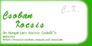 csoban kocsis business card